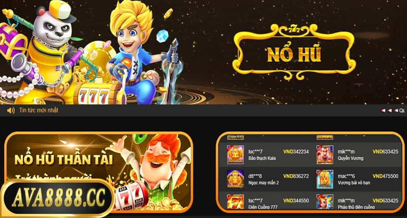 Nổ hũ tại Ava 8888 với Jackpot tiền tỷ